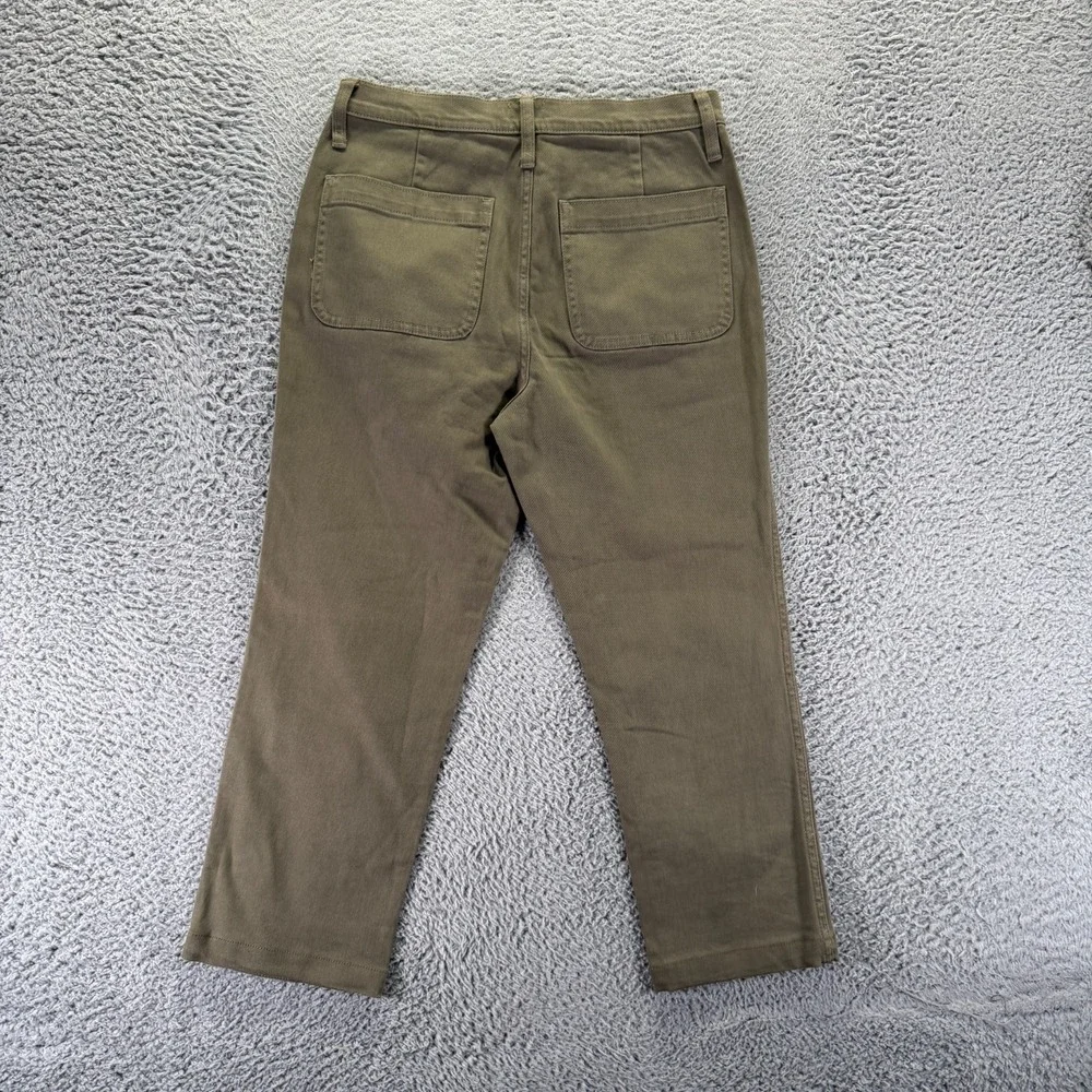 J.Crew Jeans Womens 28x23 Green Cotton Denim Straight Leg Cropped Travel Stretch